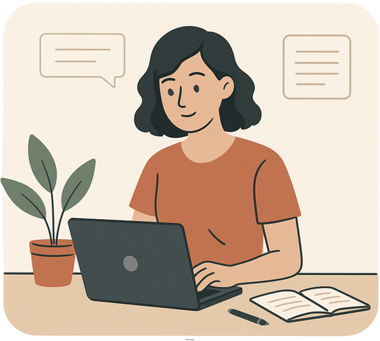 Illustration of a team discussing AI and web development on the White Way Web blog